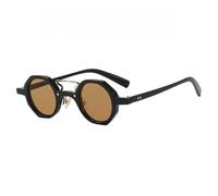 HPIRME Retro Round Glasses for Women Men Fashion Shades Uv400(Black Brown)
