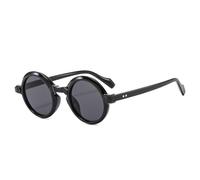 HPIRME Retro Round Punk Women Sunglasses Double Color Gradient Shades UV400 Men Rivets Sun Glasses,Black Gray,one size