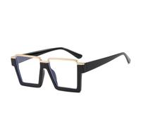 HPIRME Retro Semi Metal Square Women Glasses Frame Clear Eyewear Men Frame,1,One size