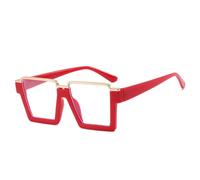 HPIRME Retro Semi Metal Square Women Glasses Frame Clear Eyewear Men Frame,6,One size