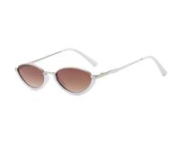 HPIRME Retro Semi-rimless Glasses Uv400 Fashion Shades Outdoor Sports(White-Brown)