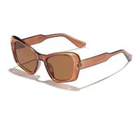 HPIRME Retro Small Glasses Women Fashion Rivets Shades Uv400 Men Candycolor(Brown-Brown)