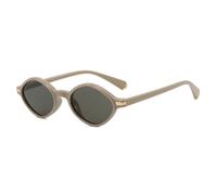 HPIRME Retro Small Oval Frame Women's Glasses Luxury Men Outdoor Driving Uv400(Khaki Green)