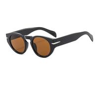 HPIRME Retro Small Round Glasses for Women Men Fashion Female Male Shades Uv400(Black Brown)