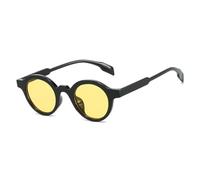 HPIRME Retro Small Round Women Glasses Fashion Gradient Shades Uv400 Punk Men(Black Yellow)