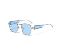 HPIRME Retro Square Frame Sunglasses Men Women Uv(Blue)