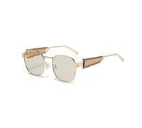 HPIRME Retro Square Frame Sunglasses Men Women Uv(Green)