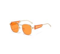 HPIRME Retro Square Frame Sunglasses Men Women Uv(Orange)