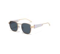 HPIRME Retro Square Frame Sunglasses Men Women Uv(White)