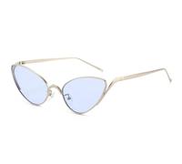 HPIRME Retro Triangular Metal Cat Eye's Women Sunglasses Small Frame Punk Men Outdoor Uv400