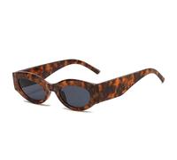 HPIRME Retro Women Glasses Fashion Oval Wide Legs Men Punk Shades Uv400(Leopard grey)
