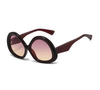 HPIRME Retro Women Glasses Fashion Shades Uv400(RedBrown-PurplePink)