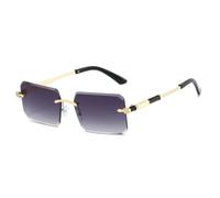 HPIRME Rimless Cut Sunglasses - Thin Metal Frame, & Uv-protective Trendy Shades(double gray)