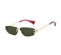 HPIRME Rimless Fashion Glasses Women Clear Ocean Lens Shades Uv400(Golden dark green)