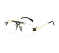 HPIRME Rimless Glasses Women Fashion Clear Ocean Gradient Lens Shades Uv400 Retro Rivets(Black clear)