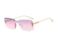 HPIRME Rimless Women Fashion Rectangle Shades Female Uv400(PurplePink)