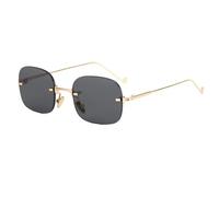 HPIRME Rimless Women Glasses Fashion Uv Protection Man(Golden Gray)