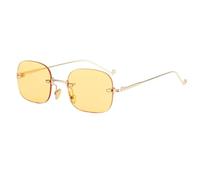 HPIRME Rimless Women Glasses Fashion Uv Protection Man(Golden Yellow)