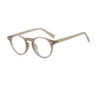 HPIRME Rivet Decoration Round Frame Women Glasses Vintage Men Outdoor Uv400(Tea Clear)