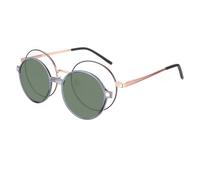 HPIRME Round Clip on Polarized Sunglasses Women Men Retro Frame Magnetic Multifunction(CD6816C3)