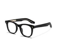 HPIRME Round Glasses Eyeglasses Frame for Men Women Lens Can Replaceable(Black)