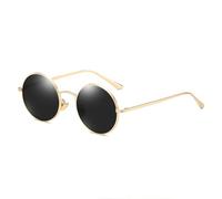 HPIRME Round Polarized Sunglasses for Women Metal Retro Sun Glasses Man Driving Full Rim Style(5)