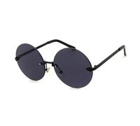 HPIRME Round Rimless Sunglasses Men Women Vintage Retro Circle Tint Clear lens Sun Glasses Shades,C1,one size