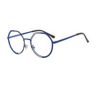 HPIRME Round Sunglasses Retro Lightweight Frame Comfortable Wear(Blue Clear)