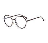 HPIRME Round Sunglasses Retro Lightweight Frame Comfortable Wear(Coffee Clear)