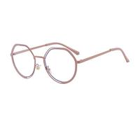 HPIRME Round Sunglasses Retro Lightweight Frame Comfortable Wear(Pink Clear)
