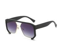 HPIRME Semi-rimless Sunglasses Women Men Colour Gradient Glass PC Leopard Frame Vintage UV400, C2, One Size