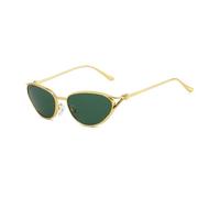 HPIRME Small-frame Cat-eye Metal Sunglasses Retro Knotted Temples(Dark Green)