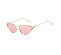 HPIRME Small-frame Cat-eye Metal Sunglasses Retro Knotted Temples(Pink)