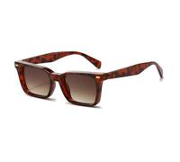 HPIRME Small Frame Glasses Women Vintage for Men Punk Luxury Ladies Shades Uv400(Leopard-Brown)