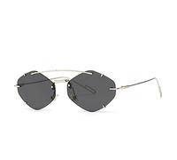 HPIRME Small Frame Metal Rimless Sunglasses Anti-ultraviolet UV400 Casual Sunglasses for Adult,C1,one size