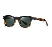 HPIRME Small Frame Polarized Vintage Glasses Women for Men Male Luxury Punk Rivet Shades(Black Leopard G15)