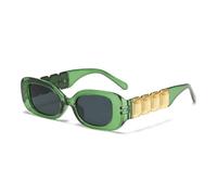 HPIRME Small Frame Sunglasses Women Fashion Irregular Legs Rectangle Uv400(green)