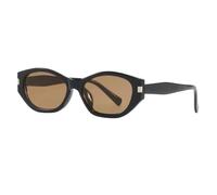 HPIRME Small Frame Vintage Glasses Women Luxury Men Rivet Punk Outdoor Uv400(Black-Brown)