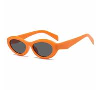 HPIRME Small Frame Women's Glasses Men Female Retro Shade Uv400(Orange Gray)