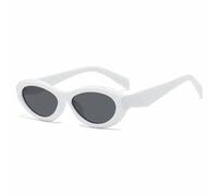 HPIRME Small Frame Women's Glasses Men Female Retro Shade Uv400(White Gray)