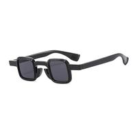HPIRME Small Glasses Women Men Fashion Vintage Male Shades Uv400(C1 black gray)
