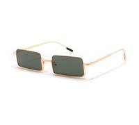 HPIRME Small Rectangle Polarized Sunglasses Men Women Vintage Punk Driving Luxury Metal Frame(C2 gold)
