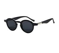 HPIRME Small Round Glasses Retro Punk Gradient Shades Uv400 Women Men Fashion(Black-Black)