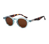 HPIRME Small Round Glasses Retro Punk Gradient Shades Uv400 Women Men Fashion(Blue-Brown)