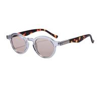 HPIRME Small Round Glasses Retro Punk Gradient Shades Uv400 Women Men Fashion(Clear-LightBrown)