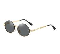HPIRME Small Round Sungalsses Women Rimless Men Vintage Metal Frameless Trimming(black)