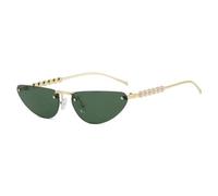 HPIRME Small Triangular Cat Eye Rimless Pearl Decorate Women's Sunglasses Men Uv400