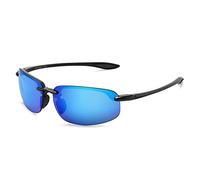 HPIRME Sports Sunglasses For Men And Women Driving And Running Rimless Ultralight Frame Sun Glasses Men UV400,C4 Blue,one size