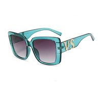 HPIRME Square Big Frame Letter VS Sunglasses For Women Men Retro Ladies Women UV400 Large Sun Glasses Eyewear,Green,one size