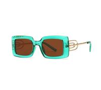 HPIRME Square Men's Metal Leg Decorative Sunglasses(green)